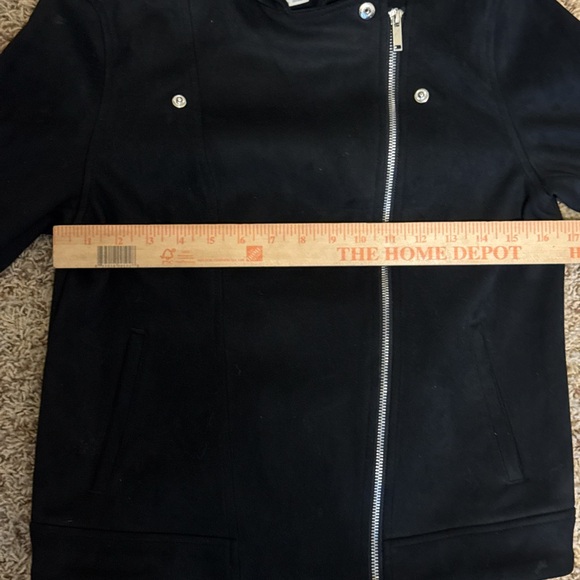 Black Jacket old navy false suede long Sleve jacket size small moto fall chic - Picture 5 of 6